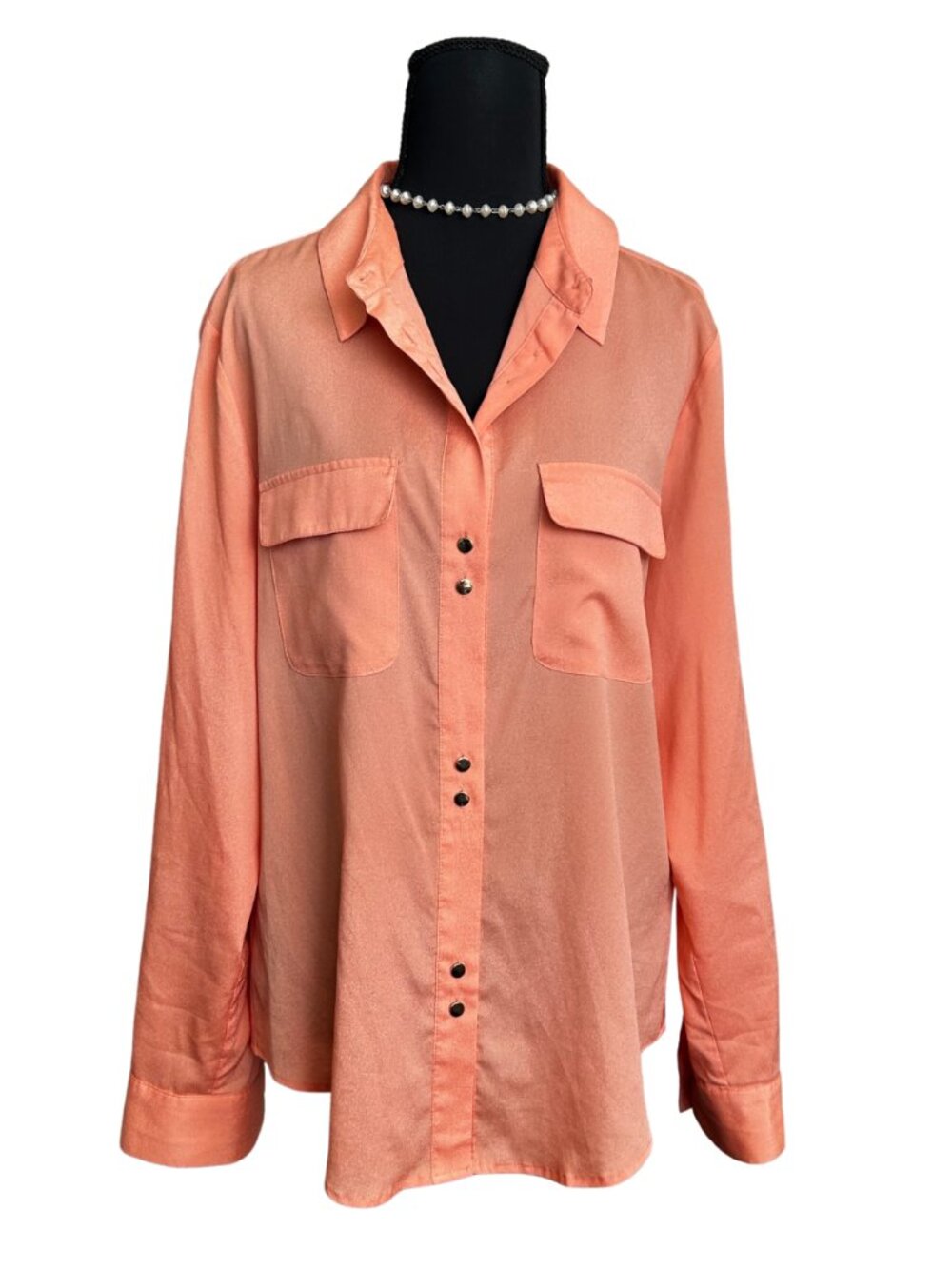 Ivanka Trump Coral Button-Up Blouse